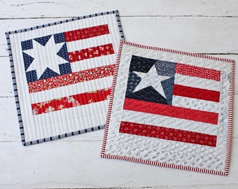 Star Spangled Mini Quilt PDF Pattern with Two Star Block Options