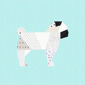 Mimi the Pug Paper Pieced PDF Quilt Block Pattern image 3