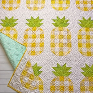 PDF-quiltpatroon geruite ananas || Quiltpatroon boerderij || Eenvoudige moderne quilt