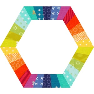 Geo Hexie Foundation Paper Piecing Pattern Geometric Hexagon Digital FPP Modern Quilt Block Pattern image 6