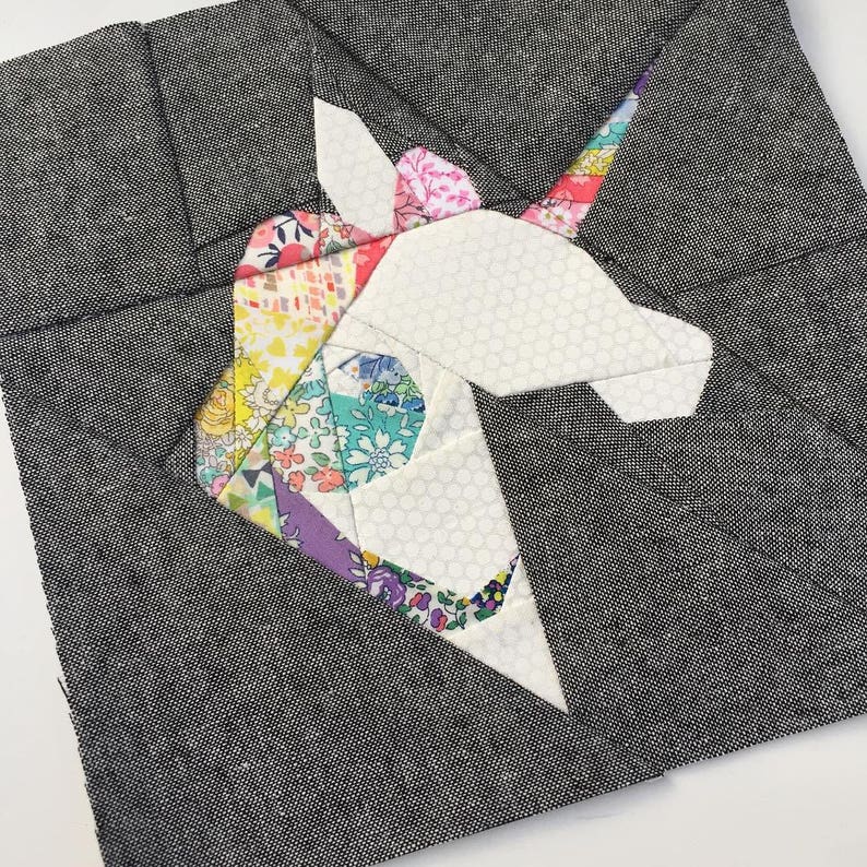 Magical Unicorn Paper Pieced PDF Quilt Block Pattern Etsy Canada