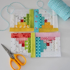 Tiny Log Cabin FPP Quilt Block PDF Pattern || Five Size Options Included || Easy Foundation Paper Pieced Pattern