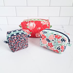 PDF Foxboro Pouch Pattern || Digital Download || Quilted Zipper Pouch Pattern in Three Sizes