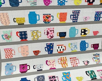 Mugs Quilt PDF Pattern || Modern Throw Quilt Pattern