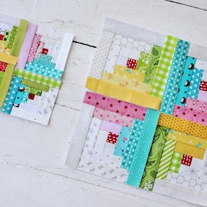 Tiny Log Cabin FPP Quilt Block PDF Pattern || Five Size Options ...