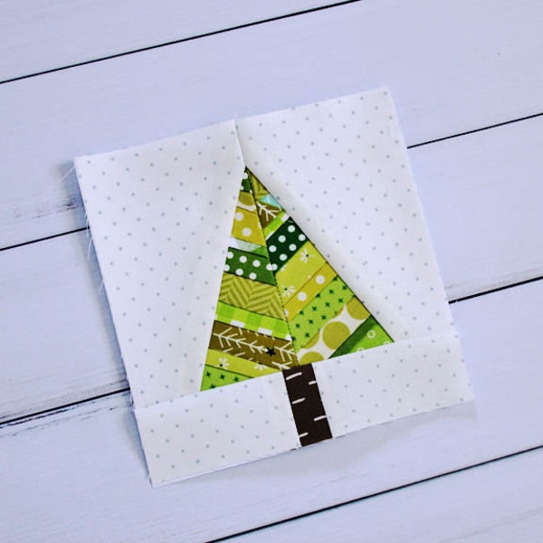 Herringbone Tree Foundation Paper Pieced (FPP) Pattern || Digital Quilt Block Pattern