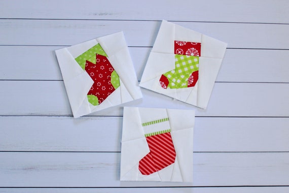 Stocking Foundation Paper Pieced Digital Pattern With Mix and - Etsy