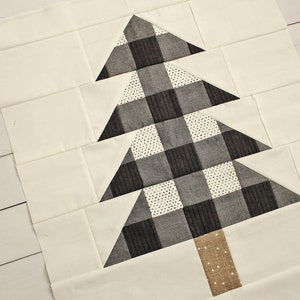 Farmhouse Christmas PDF Quilt Pattern Plaid Christmas Trees Easy Modern Quilt image 4