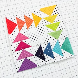 Modello PDF per quilt con blocco di carta per il patchwork Geese Go Round Foundation // Modello per quilt FPP Modern Flying Geese