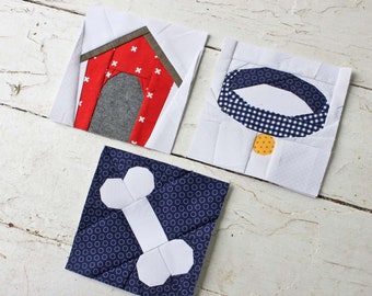 Mönsterpaket med pappersdekorationer för hundfond || Hundkoja || Hundben || Mönster för hundhalsband med FPP ||