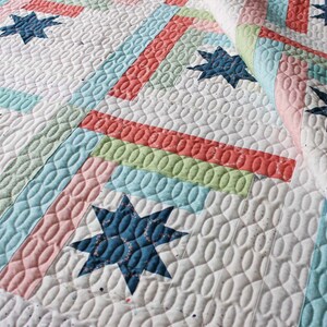 Star Cabins PDF Quilt Pattern in Three Sizes Easy, Jelly Roll Log Cabin Pattern image 4