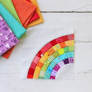 Scrappy Rainbow PDF Mini Quilt Pattern imagem 3