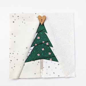 Pine Tree Foundation Paper Piecing Pattern || Christmas Tree FPP Modern Digital Quilt Block Pattern