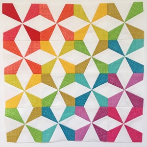 Kaleidoscope Foundation Paper Pieced Quilt Block Pattern || Modern FPP Pattern