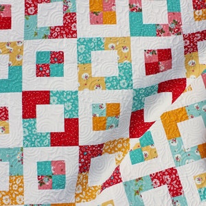 Market Square Quilt Pattern || Easy Jelly Roll Quilt Pattern in Three Sizes: Baby Quilt, Throw Quilt, and Twin Quilt