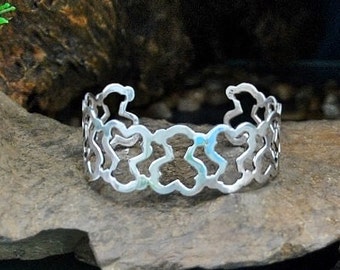 Modernist Geometric Cuff // Sterling Abstract Cutout Design // Vintage ~ Hallmarked 925