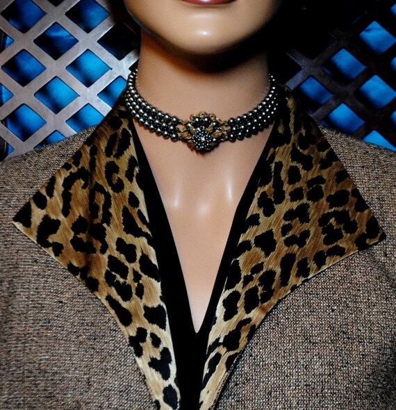 Vintage 1950s Gray Faux Pearl Choker: Haskell Sty… - image 4