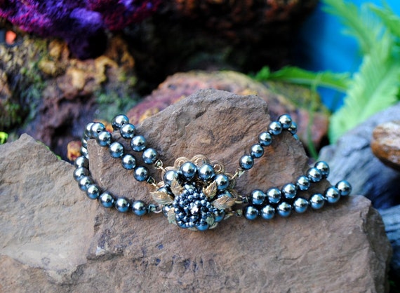 Vintage 1950s Gray Faux Pearl Choker: Haskell Sty… - image 2