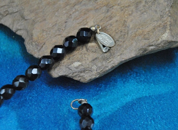 Miriam Haskell Necklace // Black Faceted Beads, P… - image 3