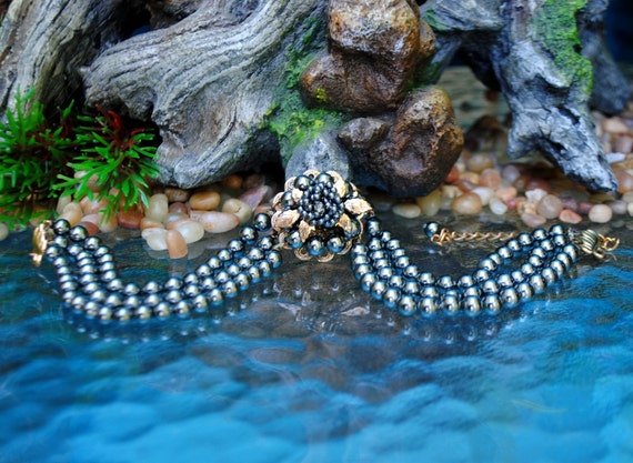 Vintage 1950s Gray Faux Pearl Choker: Haskell Sty… - image 1