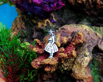 Sterling Peru Brooch // Woman with Braid in Traditional Dress // 1950s Signed Welsch Pin