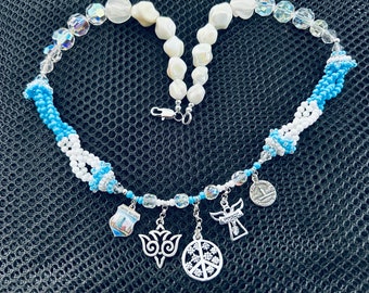 Handmade Peace Charm Necklace: Vintage Sterling Silver Charms