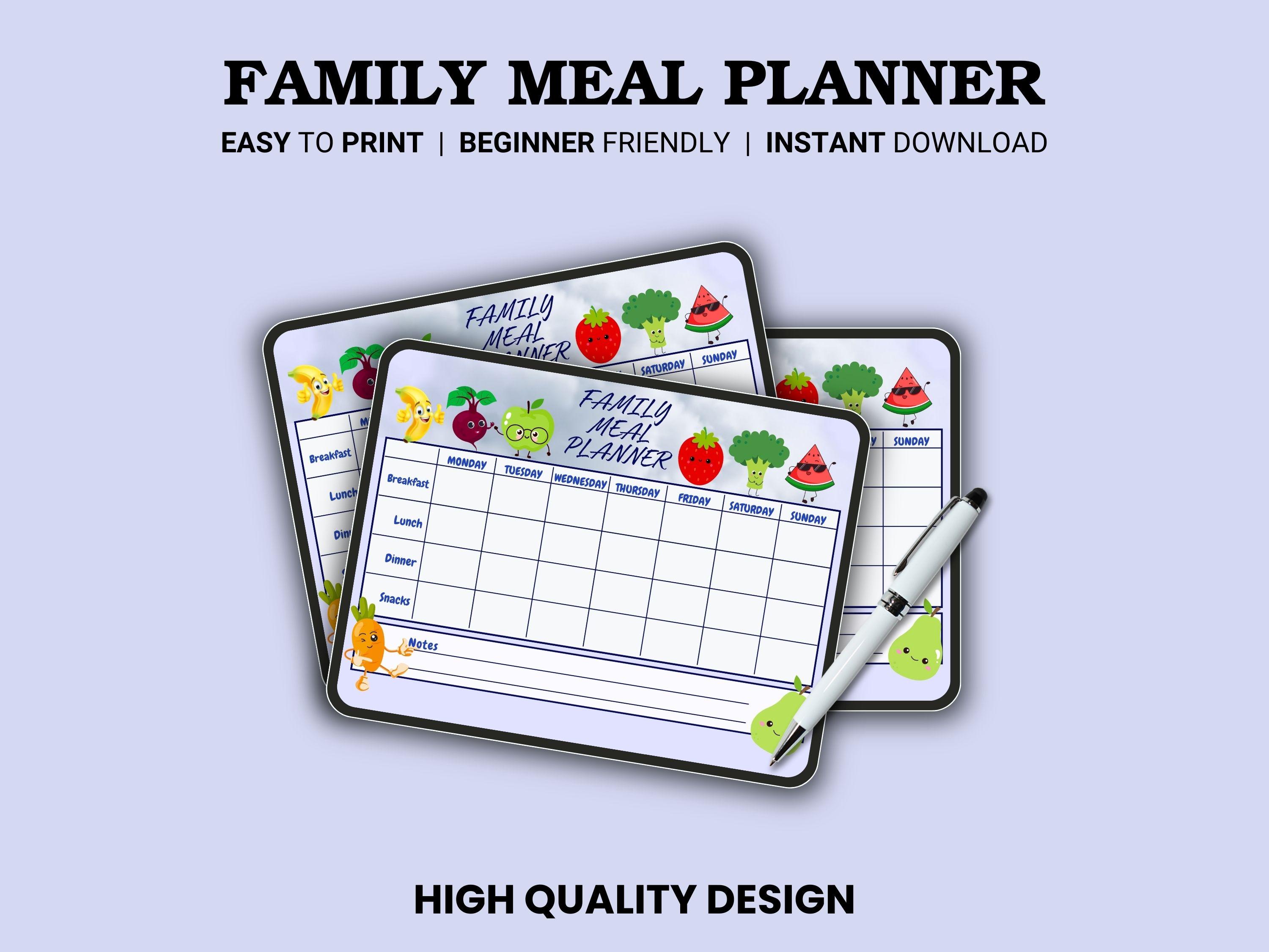 Ultimate Family Meal Planner Printable PDF – Easily Organize Weekly ...