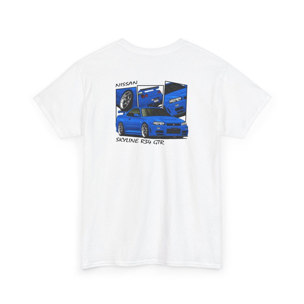 Nissan Skyline Gt-R T-Shirt | Jdm Car Graphic Tee | R34 Turbo Sports Car Shirt | Street Racing Apparel | Car Enthusiast Gift