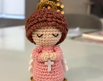 Handmade Crochet Angel Doll, Religious Decor, Baptism Gift