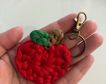 Apple Granny Square | Crochet Apple Keychain | Bag Accessory
