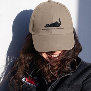 Embroidered Funny Cat Dad Cap, Cute Black Cat Baseball Cap, Gift for Cat Lovers, Whisker Me Away Hat, Cat Aesthetic Cap