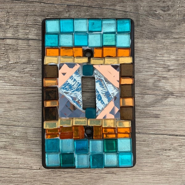 Glass Tile Mosaic Light Switch Cover - Free Shipping