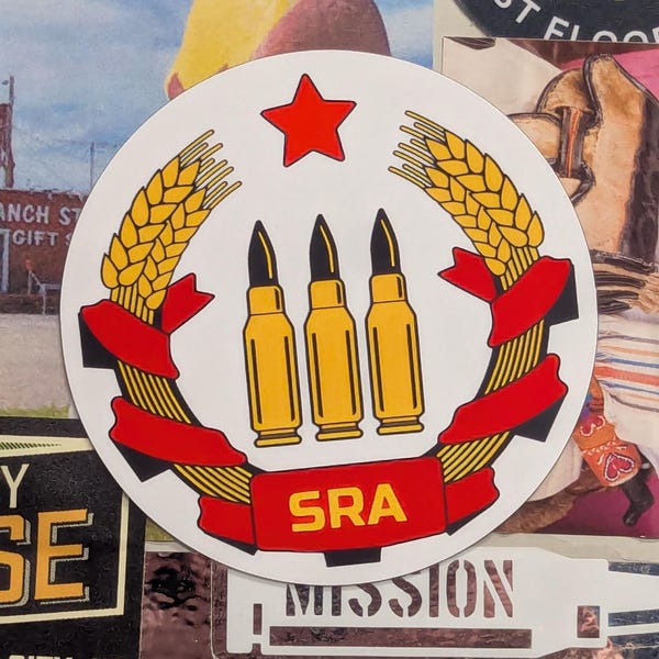 SRA Crest Matte Sticker - Socialist Rifle Association Decal