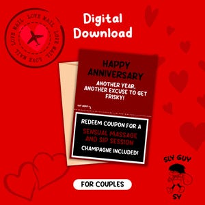Joyeux anniversaire | Drôle | Carte de voeux effrontée | Saint-Valentin | Cadeau pour couple | Coupon d'amour | Imprimable | Téléchargement numérique | Fichier PNG