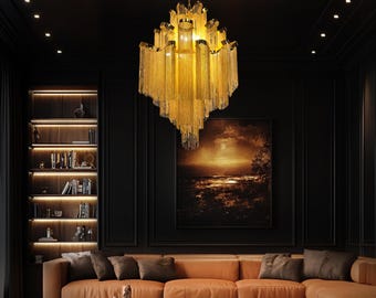Hand Assembled Chain Chandelier Modern Pendant Light for Entryway