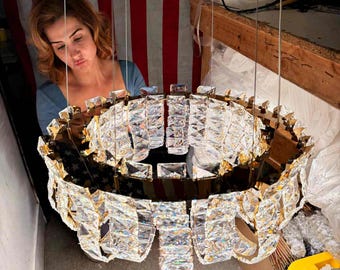 Hand Assembled 24" Crystal Chandelier LED Ceiling Light