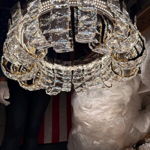 Hand Assembled 24" Crystal Chandelier LED Ceiling Light bild 5