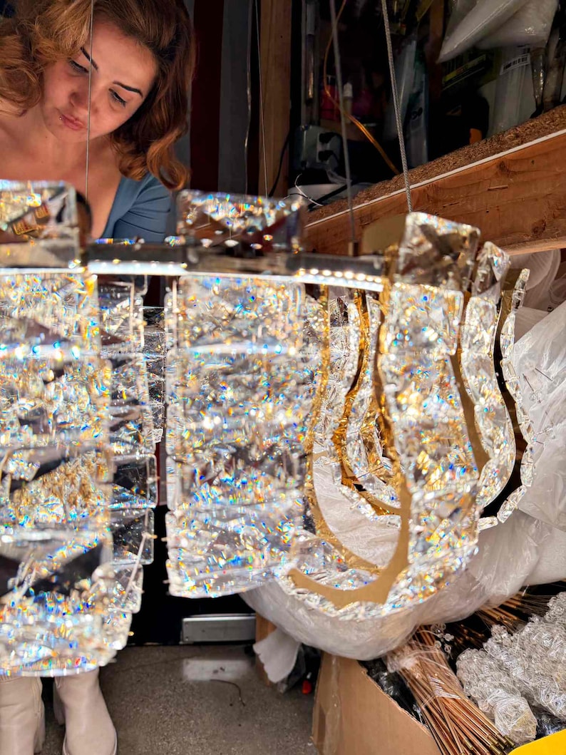 Hand Assembled 24" Crystal Chandelier LED Ceiling Light bild 8