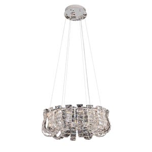 Hand Assembled 24" Crystal Chandelier LED Ceiling Light Silver