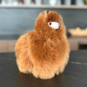 Alpaca fur toy - extremely soft / Alpaca Stuffed Animal Plush Alpaca Fur / Llama fur teddy alpaca Standing handmade - gift for any occasion