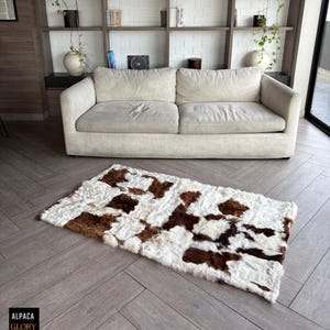 Luxurious Alpaca fur rug - Alpaca fur rug, Plush Soft rug, alpaca fur rug area soft fluffy - fur accents rug room decor