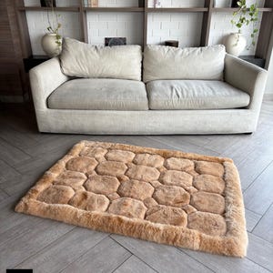 Geometric Alpaca fur rug - luxurious Alpaca fur rug, Plush Soft rug, alpaca fur rug area soft fluffy - fur accents rug room decor