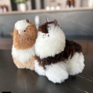 Alpaca fur toy - extremely soft / Alpaca Stuffed Animal Plush Alpaca Fur / Llama fur teddy alpaca Standing handmade - gift for any occasion