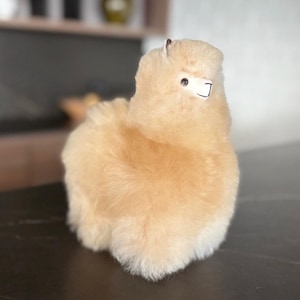 Alpaca fur toy - extremely soft / Alpaca Stuffed Animal Plush Alpaca Fur / Llama fur teddy alpaca Standing handmade - gift for any occasion
