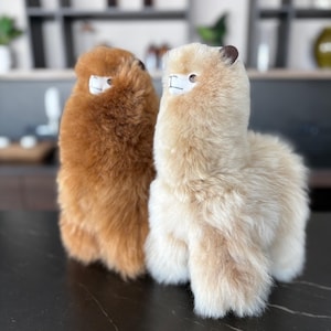 Alpaca fur toy - extremely soft / Alpaca Stuffed Animal Plush Alpaca Fur / Llama fur teddy alpaca Standing handmade - gift for any occasion