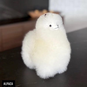 Alpaca fur toy - extremely soft / Alpaca Stuffed Animal Plush Alpaca Fur / Llama fur teddy alpaca Standing handmade - gift for any occasion