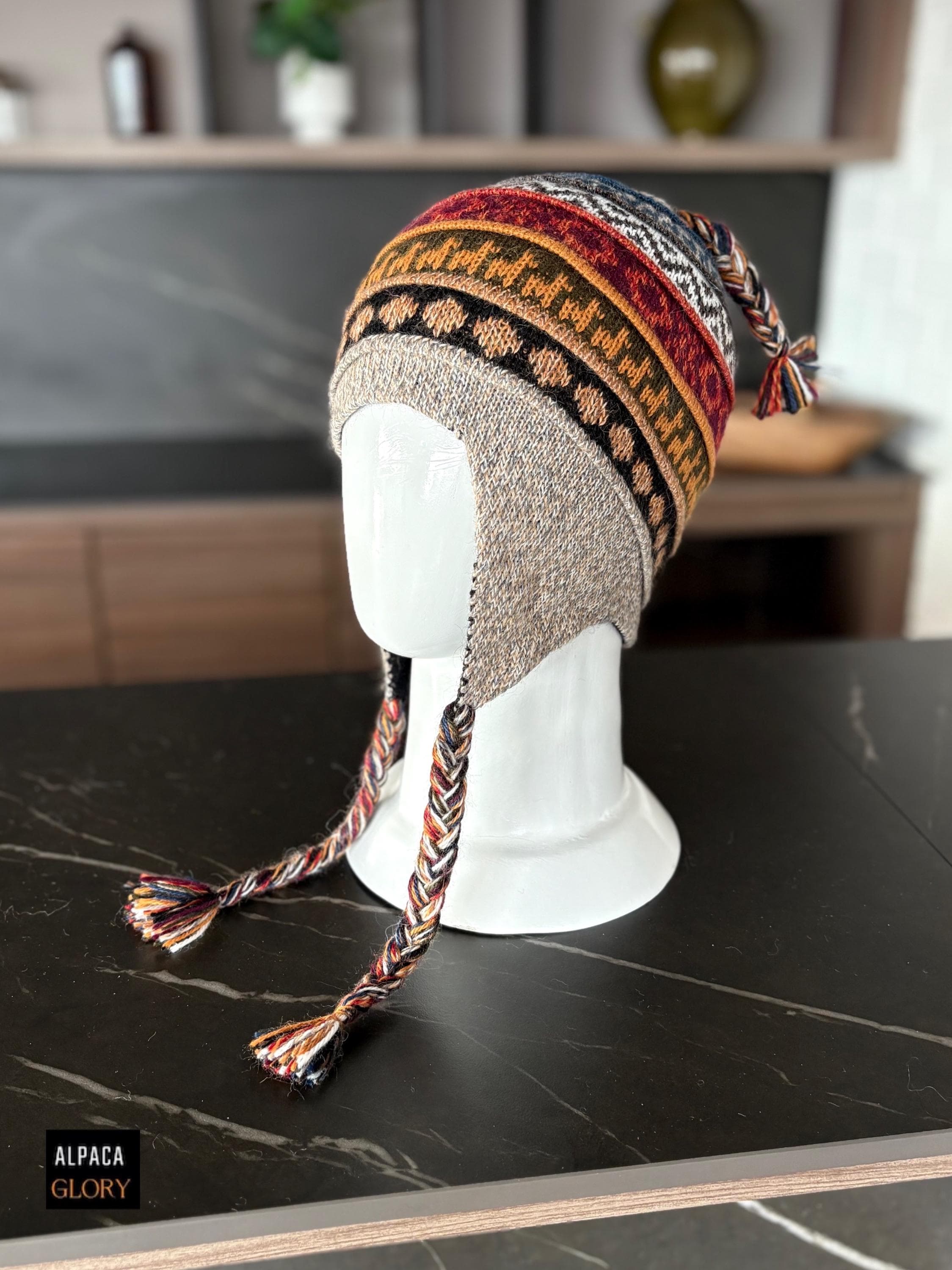 ALPACA CHULLO HAT | Peruvian Design Alpaca Beanie 