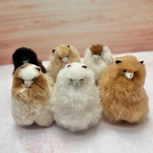 Alpaca fur toy - extremely soft / Alpaca Stuffed Animal Plush Alpaca Fur / Llama fur teddy alpaca Standing handmade - gift for any occasion