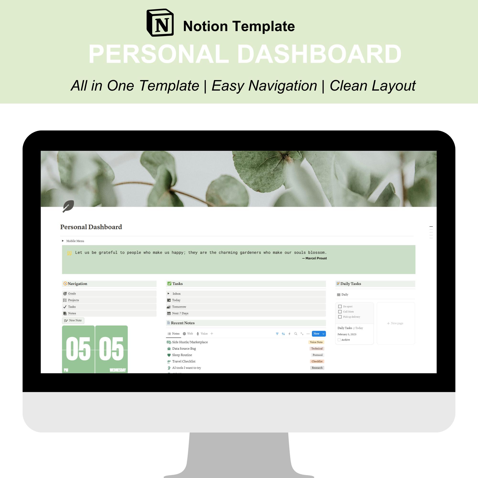 Notion Personal Dashboard Template, Ultimate Life Planner - Etsy