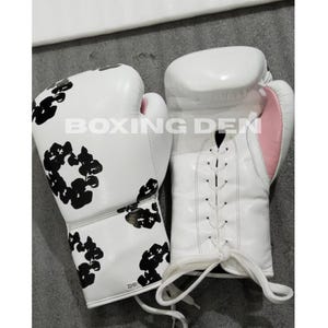 Boxing Gloves, Winning Boxing Gloves, Grants Boxing Gloves, White Winning Boxing Gloves, Boxing Gloves White, White Sparring Kit, Boxing Kit, Real Leather Gloves, Genuine Leather Gloves, Cowhide leather Gloves, Denim Tears Boxing Gloves